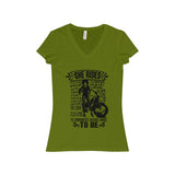 She Rides Non Sportsbike  -Neck Tee