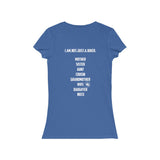 Women I'm not just a biker Short Sleeve V-Neck Tee