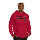 DON'T BRO ME HOODY (BLCK/RED  FONT)