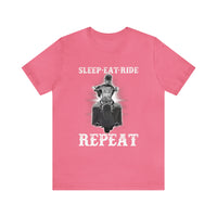 Ladies (Bandana) Sleep Eat Ride Repeat(Short Sleeve Tee) Designs on front and back