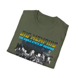 Big Memphis Motorcycles on front Skyline on Back  T-Shirt —