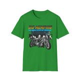 Big Memphis Motorcycles on front Skyline on Back  T-Shirt —