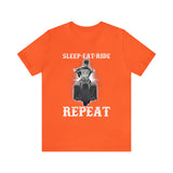 Ladies (Bandana) Sleep Eat Ride Repeat(Short Sleeve Tee) Designs on front and back