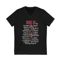 She Is Curvaceous V-Neck Tee