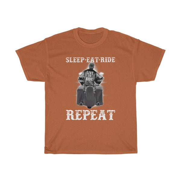 Men's Sleep Eat Ride Repeat(Short Sleeve Tee)front and back design